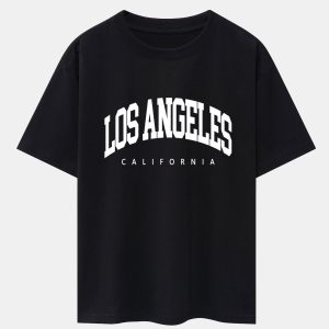 5e0eddc570f25a22307f530260aa1ea4ddbf264b907d96399dd35d9917e2633c.jpg Los Angeles Letter Print Oversize T-Shirt