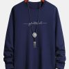 Long Sleeve Grateful Print Cotton T-Shirt