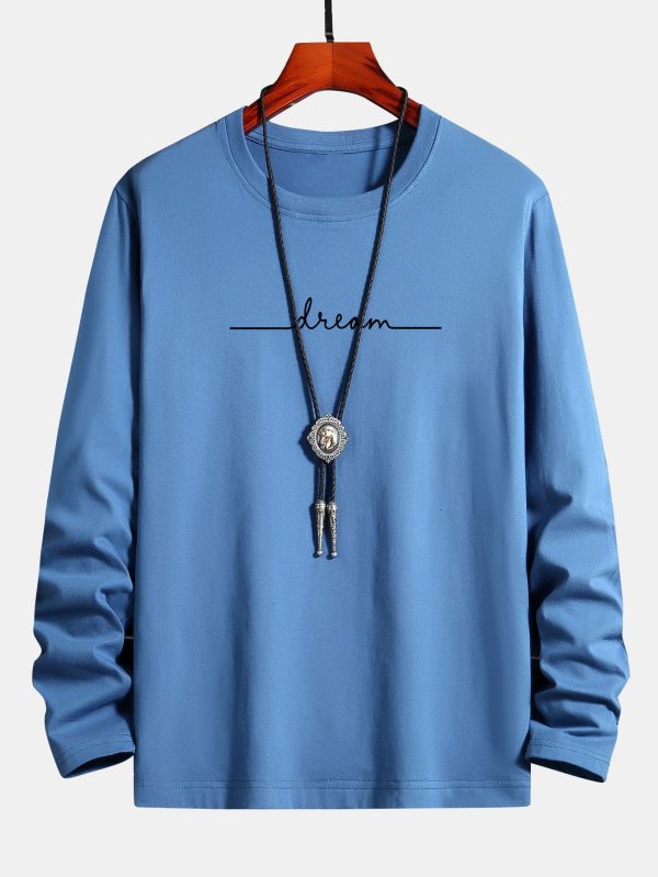Long Sleeve Dream Print Cotton T-Shirt