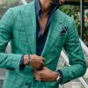 Casual Plaid Lapel Collar Blazer & Pencil Pants 2Pcs Set