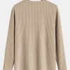 Muscle Fit Long Sleeved Ribbed T-Shirt