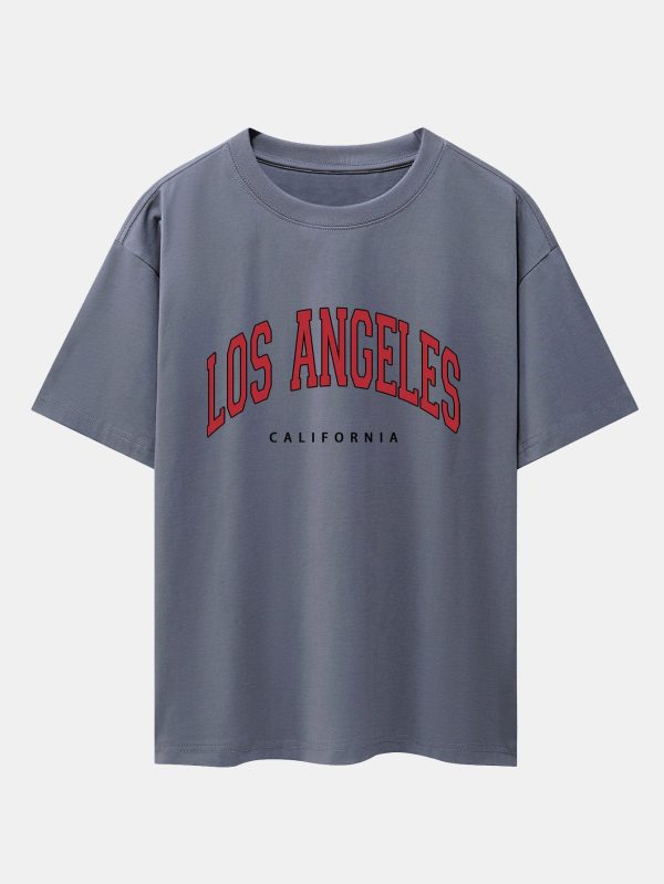 Los Angeles Print Drop Shoulder Oversize T-Shirt