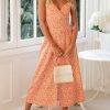 Sexy V-neck Sling Print Dress