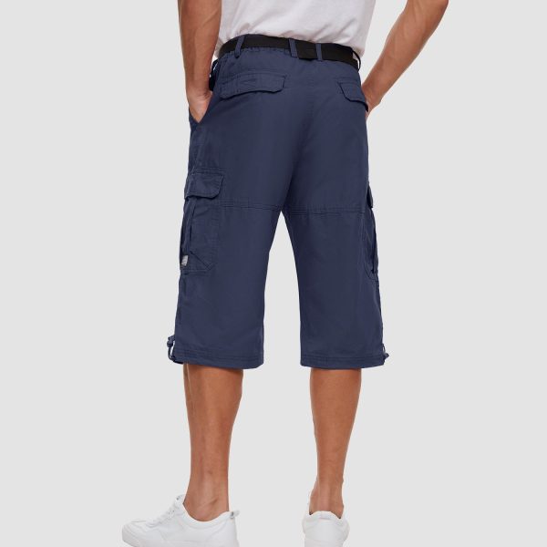 5fe48f549640b1d464e92e2870bdc94f30dc3fbdc3a108bc4965355bbbee90a6.jpg Men 3/4 Cargo Shorts Cotton Lightweight Ripstop with Multi-Pockets