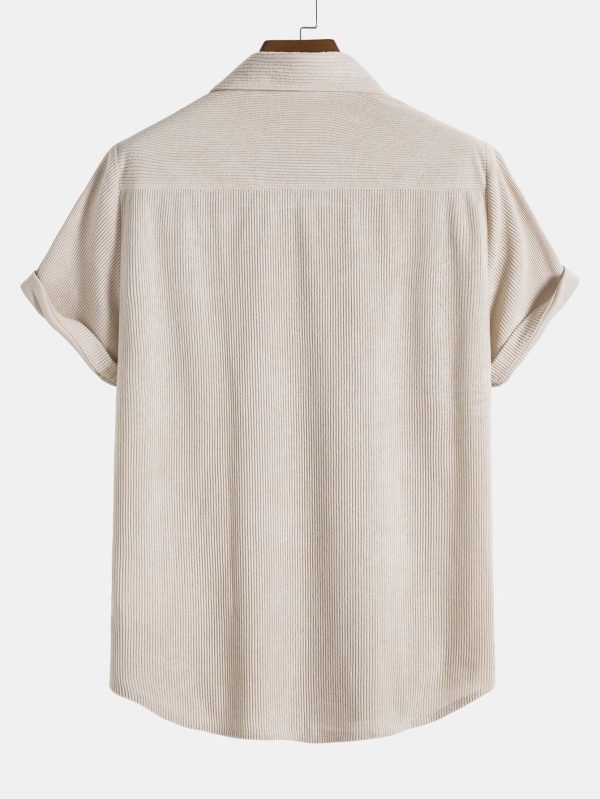 Corduroy Button Up Short Sleeved Shirt & Straight Leg Corduroy Pants