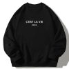 Paris Print Crew Neck Relaxed Sweatshirt