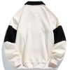 Relax Fit Color Block Patchwork Polo Sweatshirt