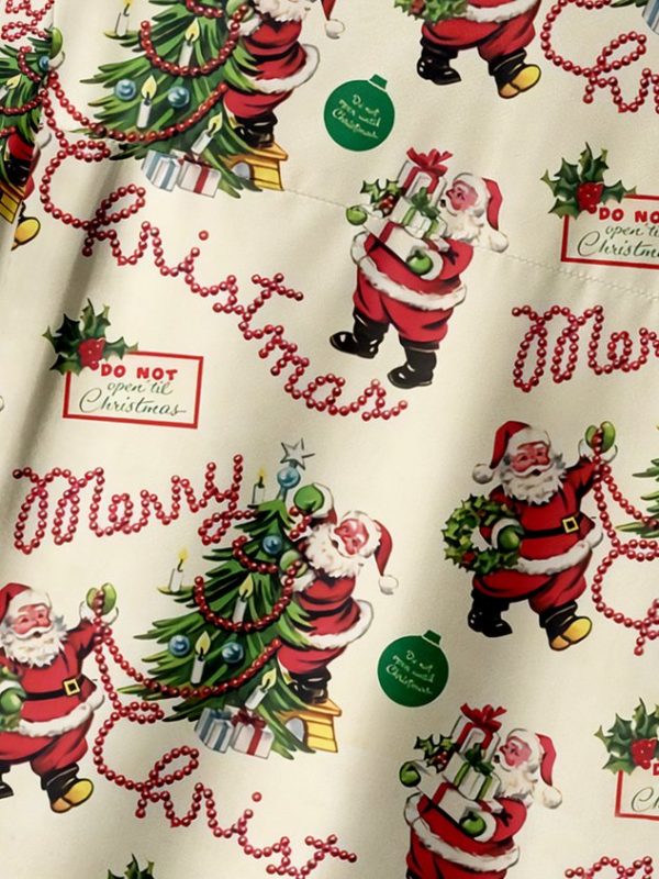 Christmas Chest Pocket Short Sleeves Casual Shirt