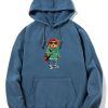 Guitar Bear Print Hoodie