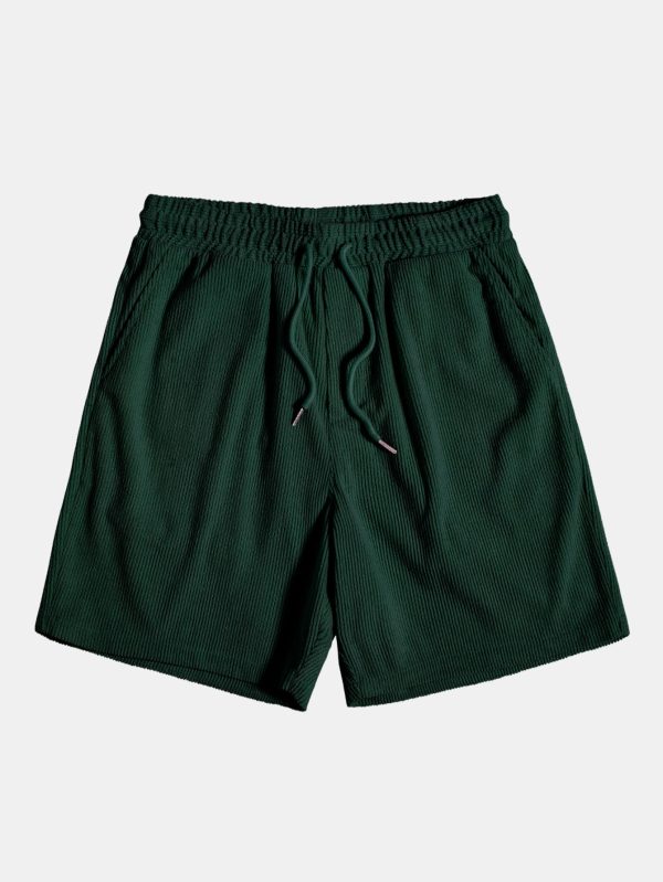Long Sleeve Polo Collar Corduroy Shirt & Shorts