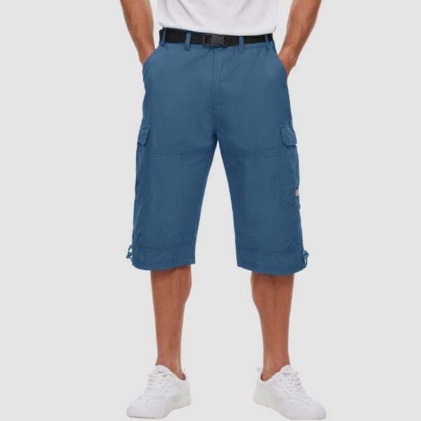 630868fd3b38d312a18c85d67153f3907e7e2c36f43bac246e308fadae58fd7e.jpg Men 3/4 Cargo Shorts Cotton Lightweight Ripstop with Multi-Pockets