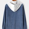 Long Sleeve Hooded Corduroy Overshirt