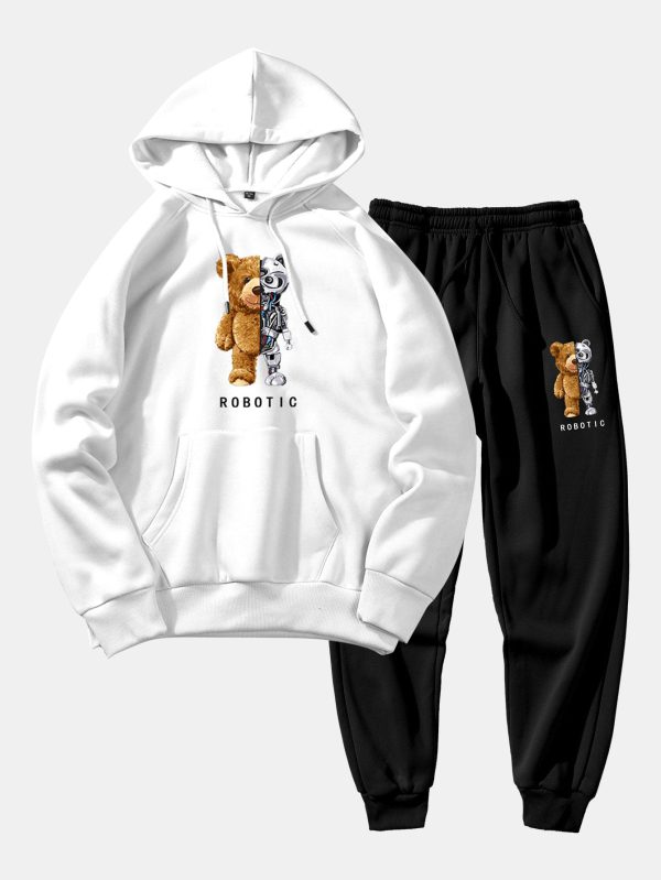 Robot Bear Graphic Hoodies & Jogger Pants