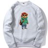 Guitar Bear Print Raglan Sleeves Sweatshirt
