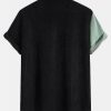 Short Sleeve Two-Tone Corduroy Shirt & Corduroy Shorts