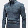 Textured Quarter Zip Sweater