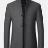 Stand Collar Wool Blended Blazer