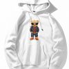 Denim Bear Print Hoodie
