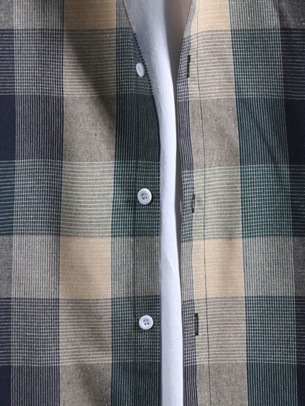Contrast Hoodie Plaid Shirt