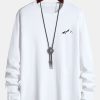 Long Sleeve Mountain Graphic Print Cotton T-Shirt