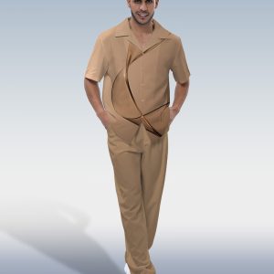 Suitmens Men's Coffee Two-Piece Casual Suit 001