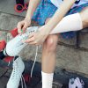 1pair Solid Crew Socks