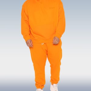 SUITMENS Men's Orange Hoodie Set