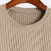 Muscle Fit Long Sleeved Ribbed T-Shirt