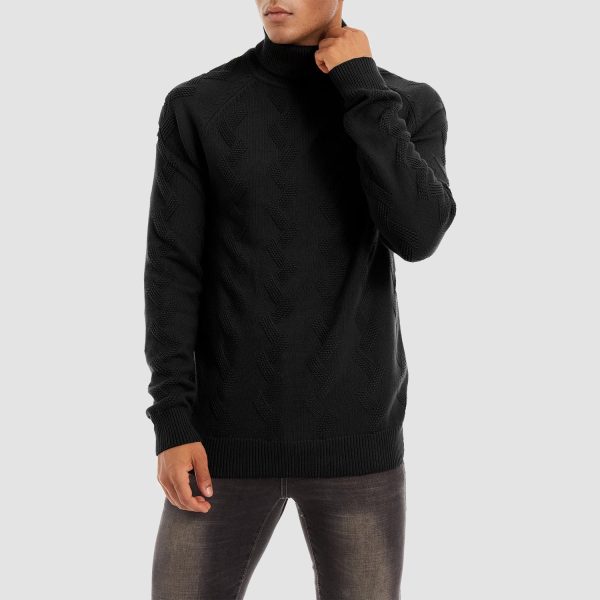 679a07467fa4e39ed28fd192a29cd190609e04c5c1f60671df40ab8764096bf1.jpg Men's Turtleneck Sweater Heavyweight Long Sleeves Cotton Pullover Knitted Casual Sweatshirt