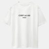 Paris Letter Print Dropped Shoulders Oversize T-Shirt