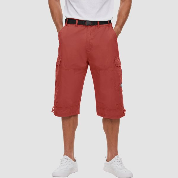 68188a02dc79b72efbd6091a7af6894bad4d62fca5a797bc138e4516b7979124.jpg Men 3/4 Cargo Shorts Cotton Lightweight Ripstop with Multi-Pockets