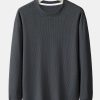 Long Sleeve Relax Fit Knit Ribbed T-Shirt