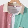 Long Sleeve Patchwork Corduroy Shirt