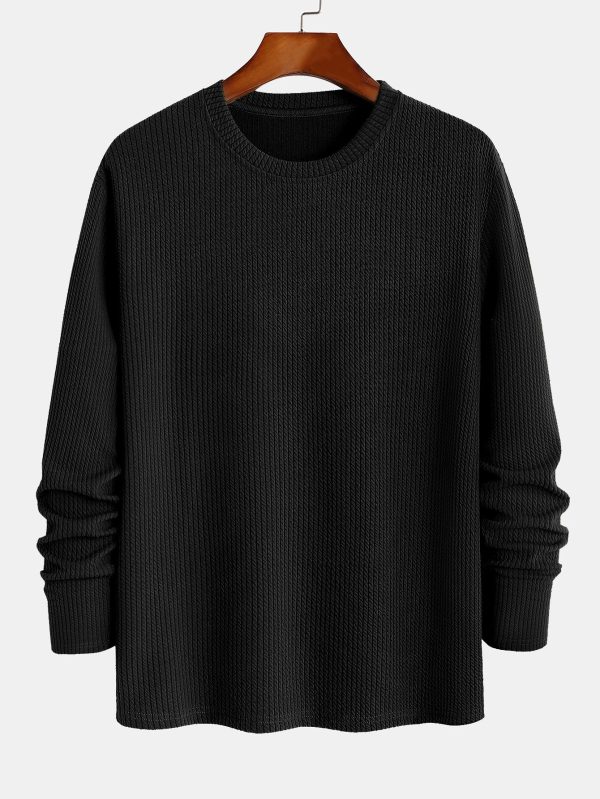 Long Sleeved Muscle Fit Ribbed T-Shirt