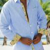 Hardaddy Cotton Floral Contrast Long Sleeve Shirt