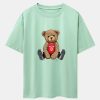 New York Bear Print Drop Shoulder Oversize T-Shirt