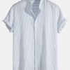 Striped Stand Collar Shirt