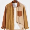 Corduroy Patchwork Button Up Shirt