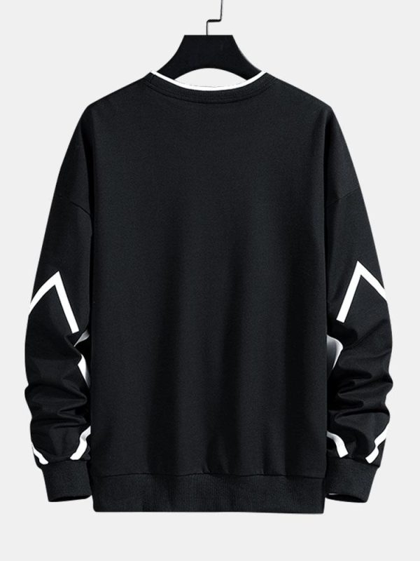 Geometric Print Crew Neck Sweatshirt