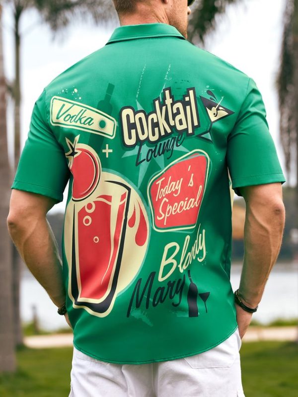 6ef6fb390dbf36a6e2a660fd2669acb9cf3b4615c5a0c47292beead8d65b6bec.jpg Cocktail Chest Pocket Short Sleeve Hawaiian Shirt