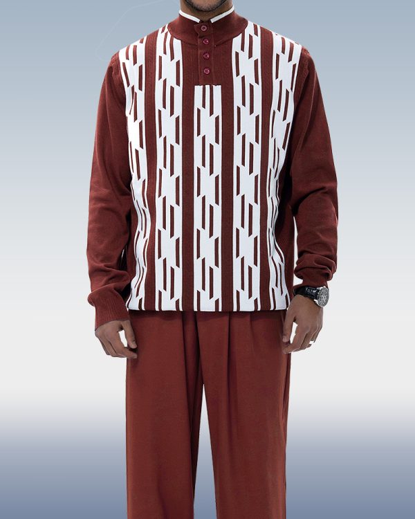 6f33aa703f518415c41193b166622ae4d8c36df42d076f94e783c56dd24baf7d.jpg Suitmens Brown Knitted Walking Suit Long Sleeve Suit