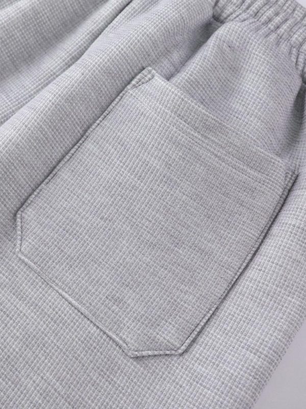 Paisley Print Panel Waffle Sweatshirt & Waffle Jogger Pants