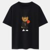Basketball Bear Print Drop Shoulder Oversize T-Shirt & Jersey Basketball Shorts