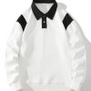 Contrast Polo Sweatshirt