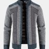 Zip Up Faux Suede Patchwork Sweater