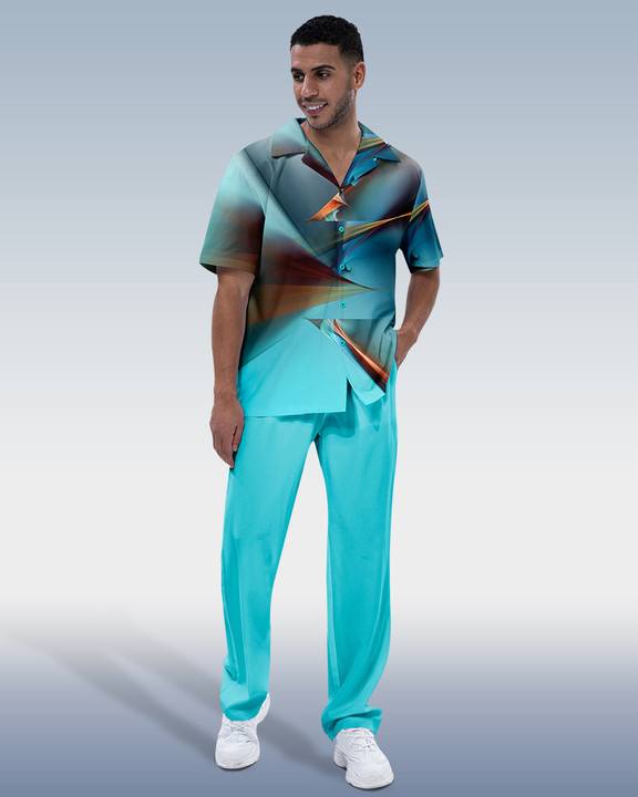 730c35ab575f3160669294f502357258aba78ac6884aaa47e42cb6d3bcd4ff3e.jpg Suitmens Men's Painted Print Short Sleeve Walking Suit 239