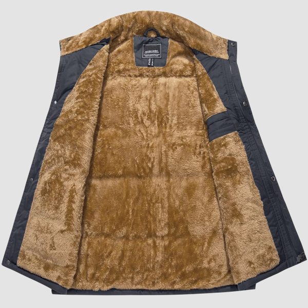 734b1d5d40b76bf6ccbfdf018cd58357079b965f870d97639b31abc23ea776ac.jpg Men's Outerwear Vests Full-Zip Sleeveless Jacket Winter Warm Fleece Lined Vests Stand Collar