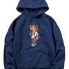 Selfie Bear Print Hoodie