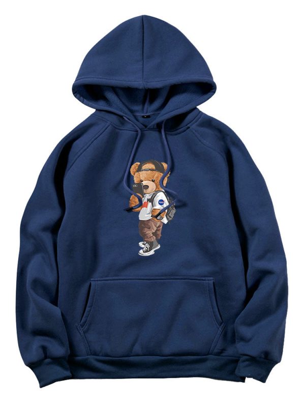 Selfie Bear Print Hoodie