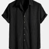 Corduroy Button Up Short Sleeved Shirt